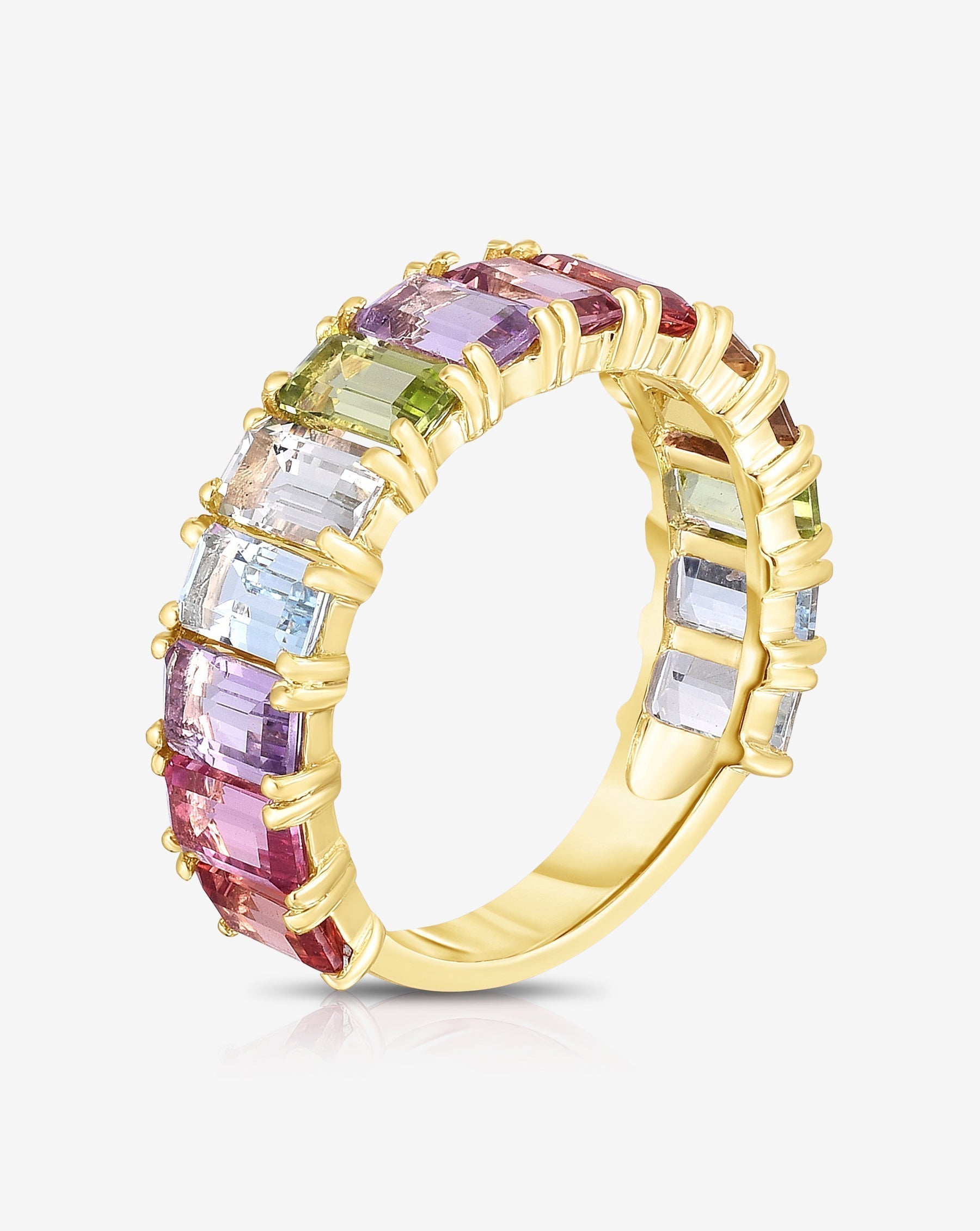 Ring Concierge Rings Pastel Emerald Cut Rainbow Gemstone Ring
