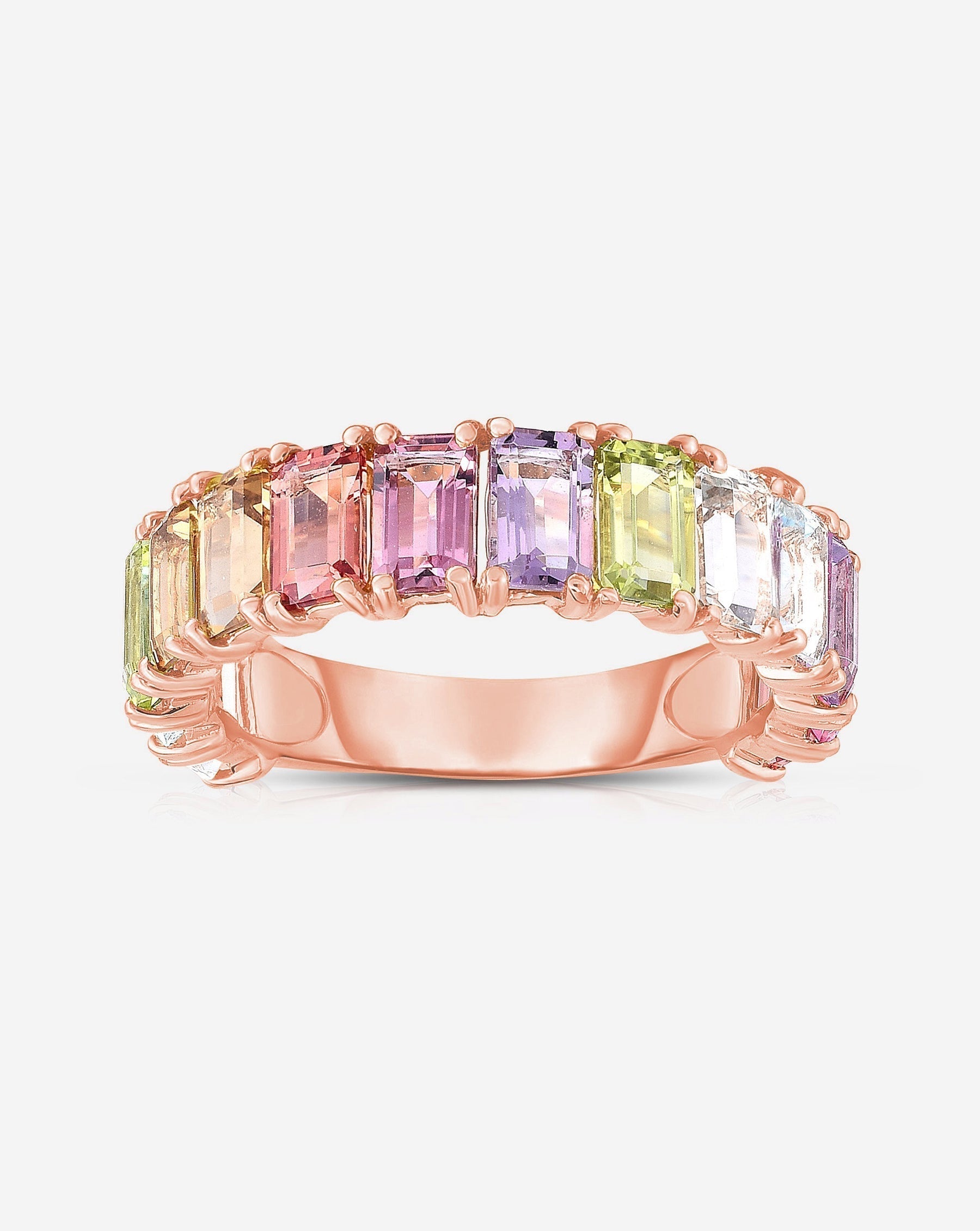 Ring Concierge Rings Pastel Emerald Cut Rainbow Gemstone Ring