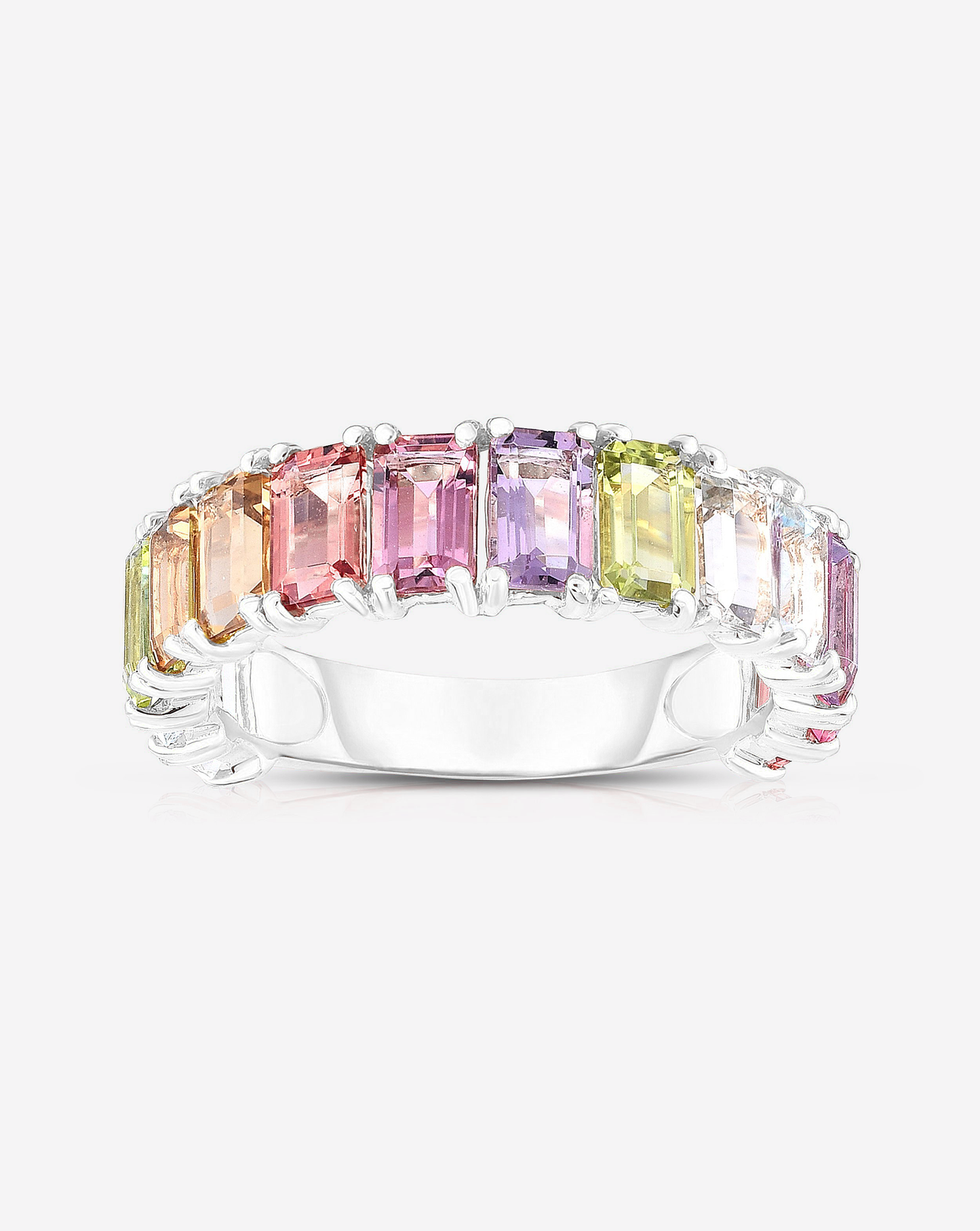 Ring Concierge Rings Pastel Emerald Cut Rainbow Gemstone Ring