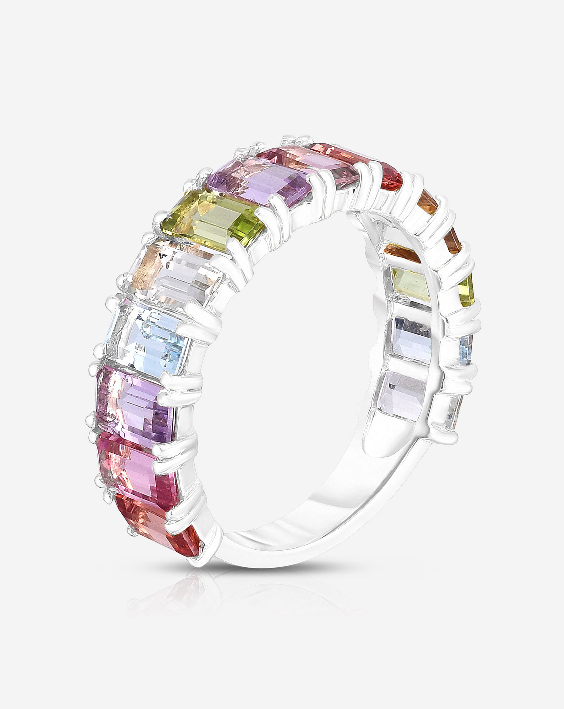 Ring Concierge Rings Pastel Emerald Cut Rainbow Gemstone Ring