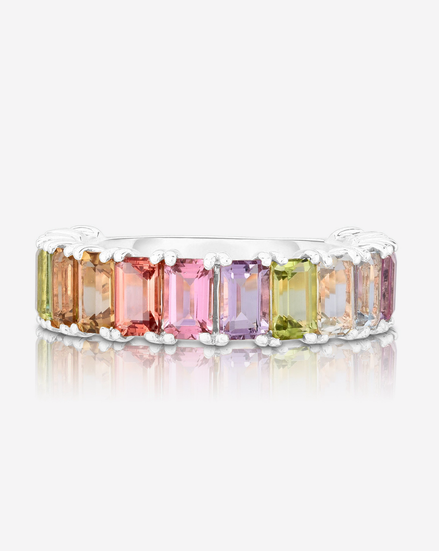 Ring Concierge Rings Pastel Emerald Cut Rainbow Gemstone Ring