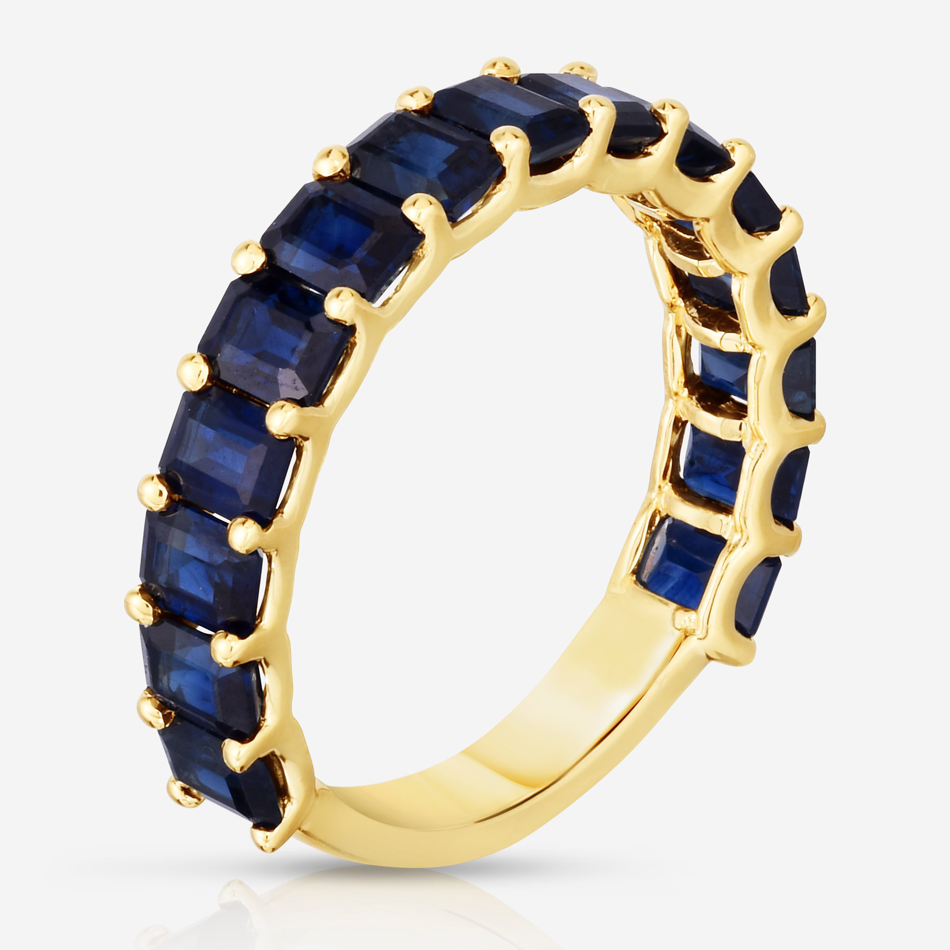 Ring Concierge Rings Petite Emerald Blue Sapphire Ring