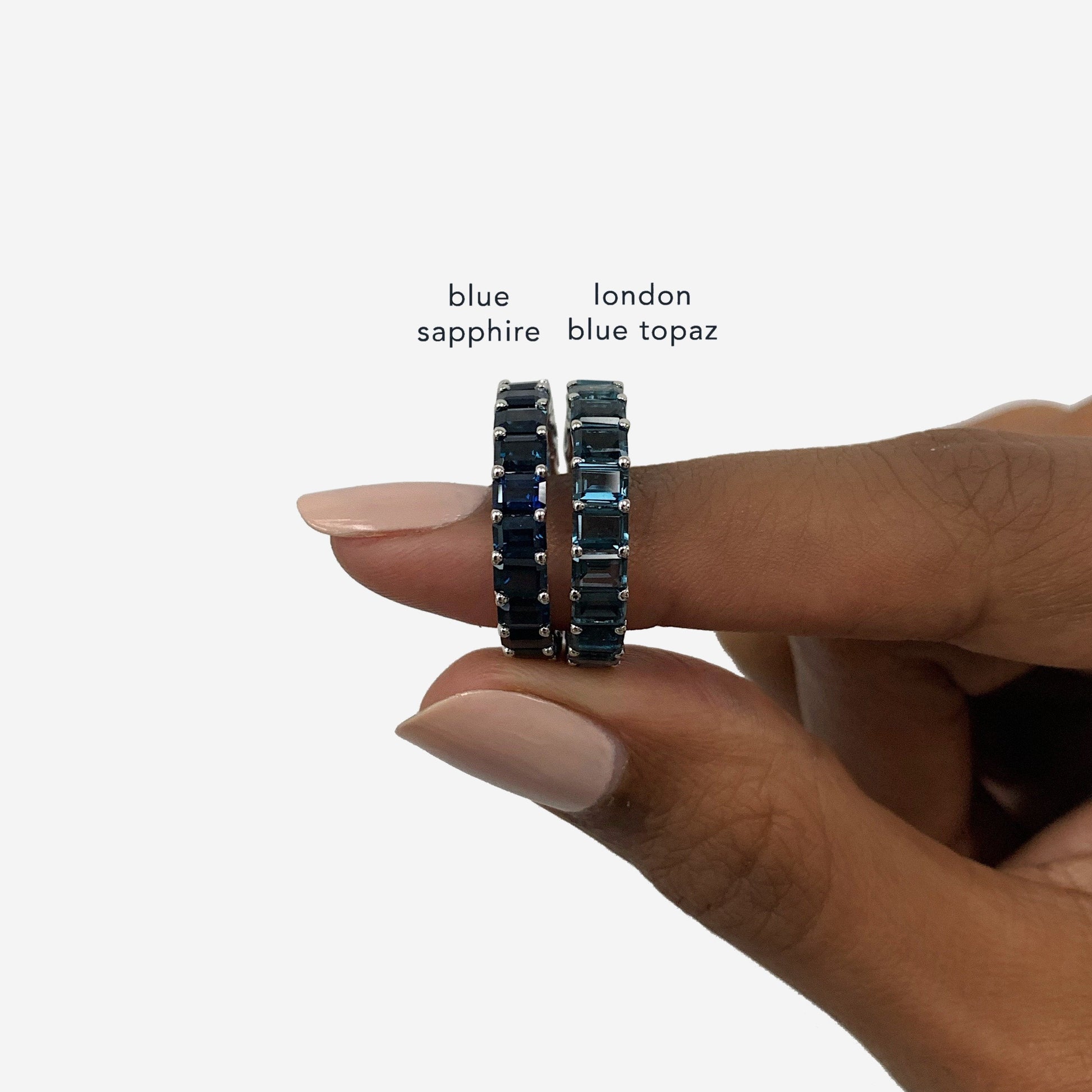 Ring Concierge Rings Petite Emerald Blue Sapphire Ring