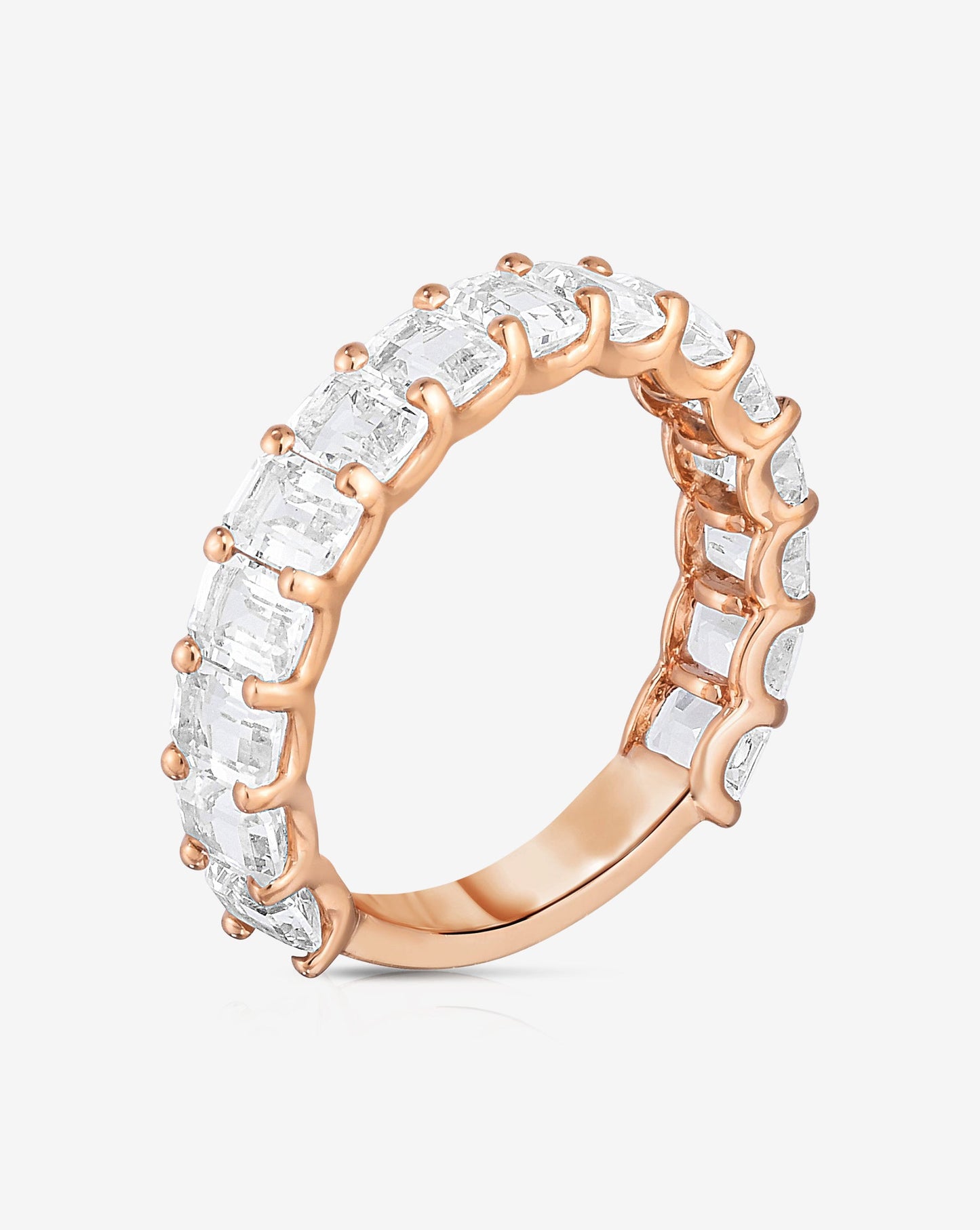 Ring Concierge Rings Petite Emerald Cut White Topaz Ring 14k Rose Gold 3/4 coverage