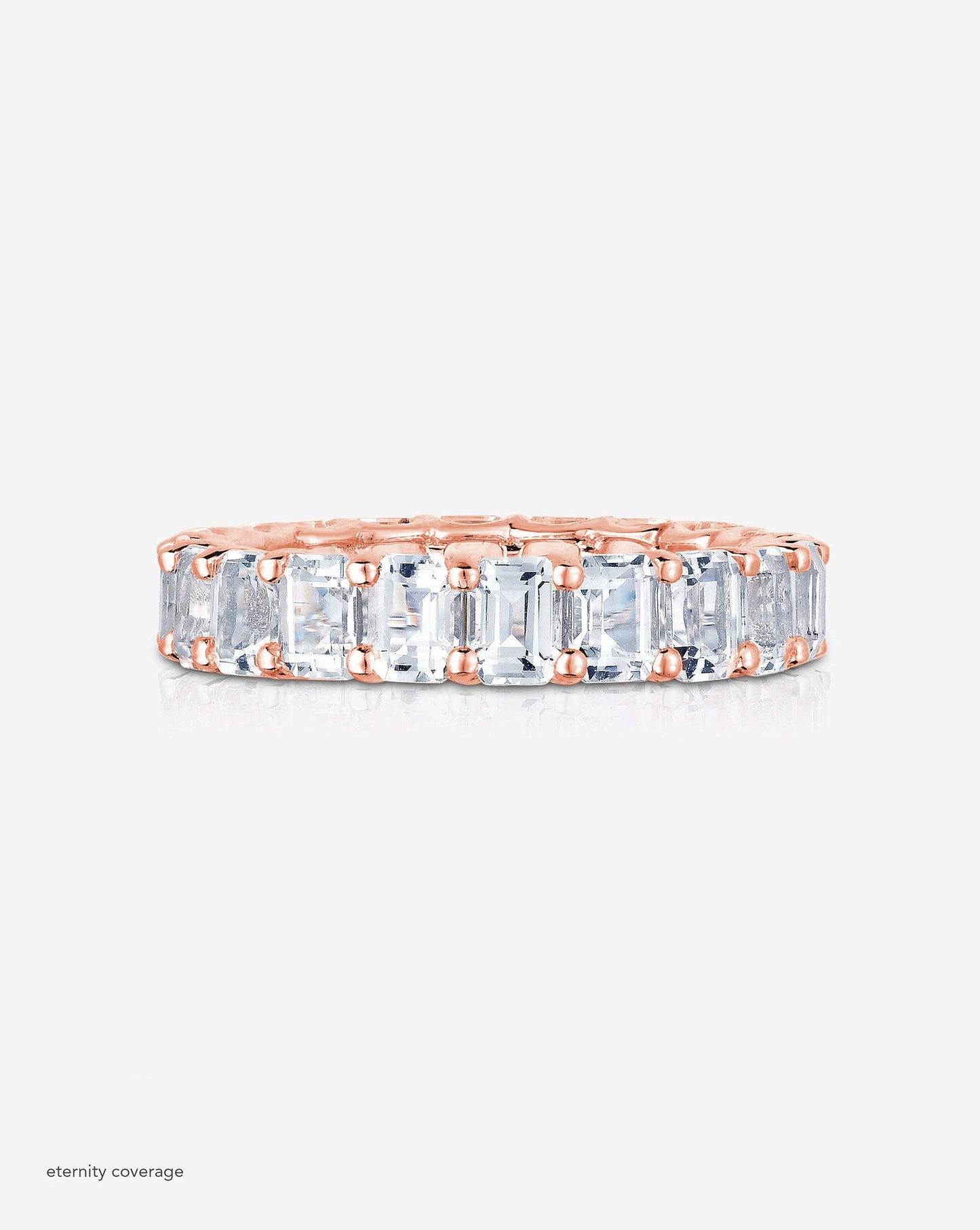 Ring Concierge Rings Petite Emerald Cut White Topaz Ring in 14K Rose Gold