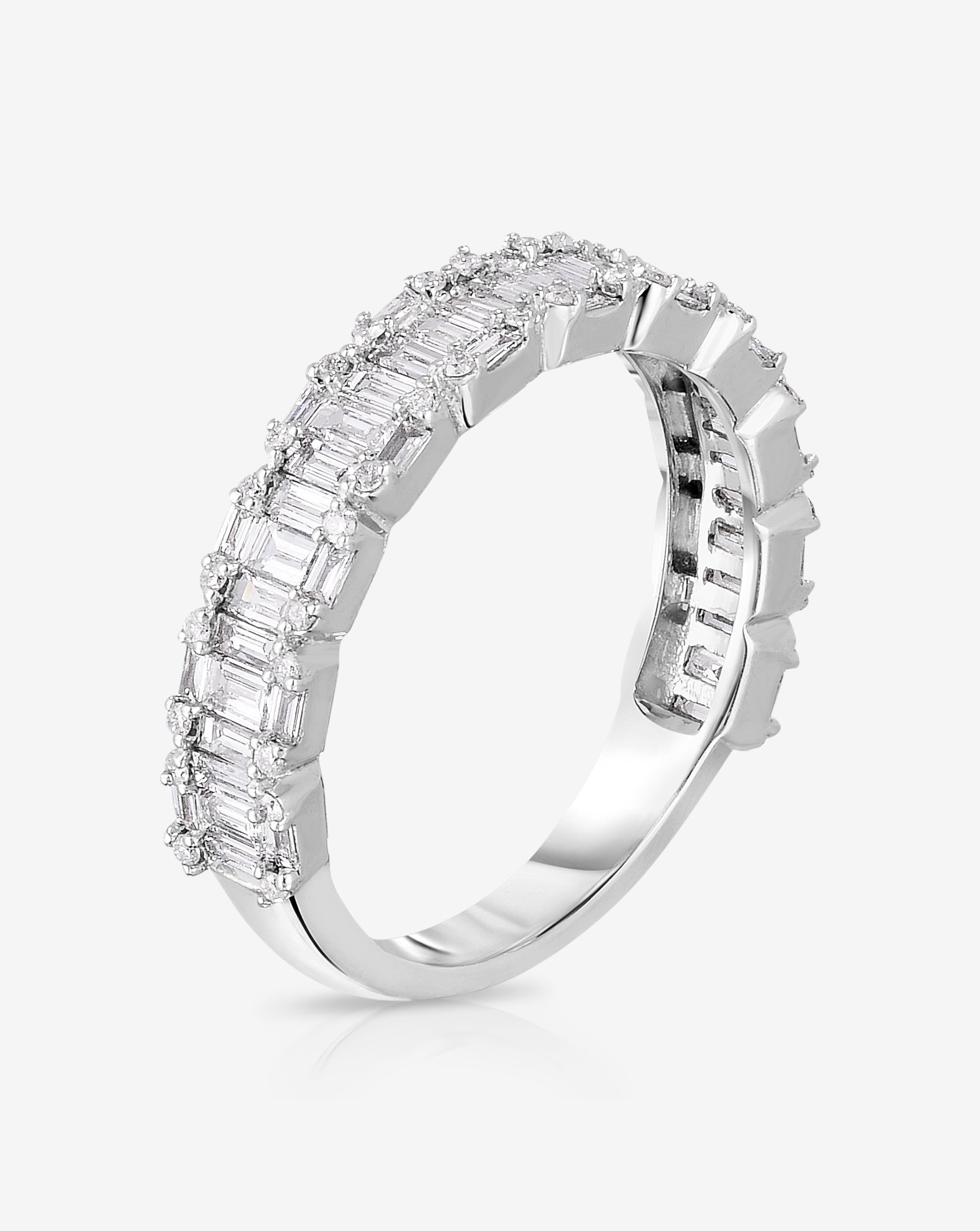 Ring Concierge Rings Petite Emerald Illusion Ring in 14K White Gold - 3/4th coverage