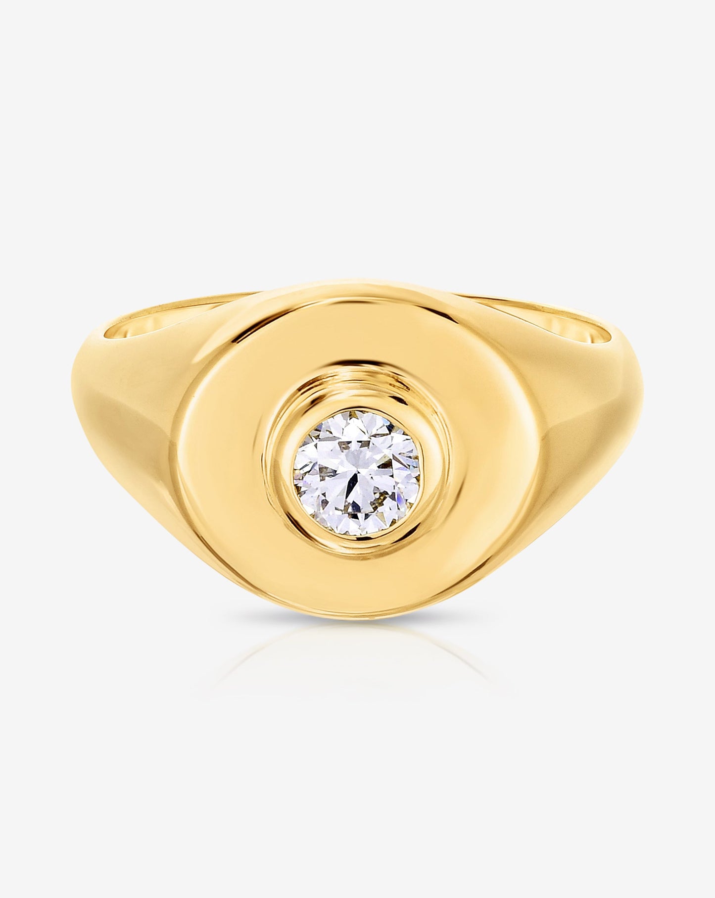 Ring Concierge Rings Round / 14k Yellow Gold / 2 Diamond Signet Pinky Ring