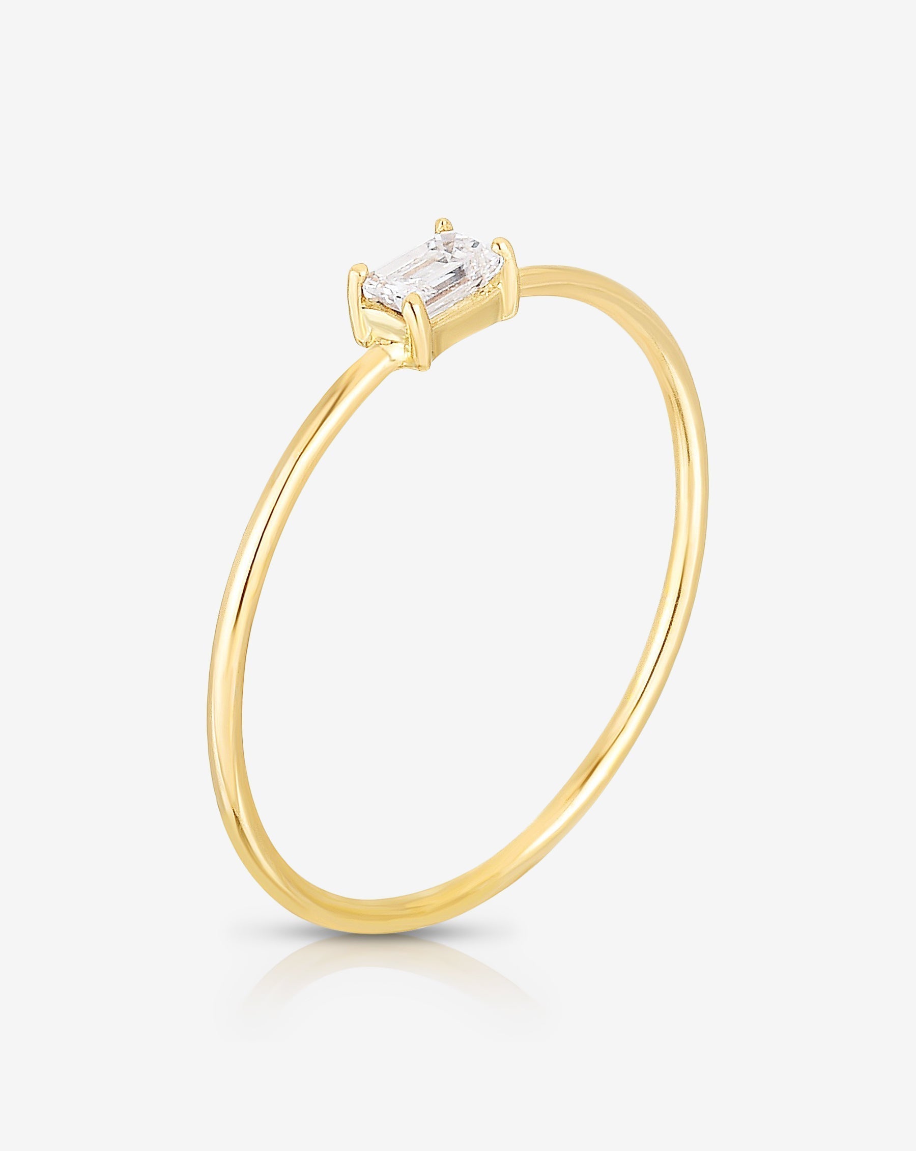 Ring Concierge Rings Single Emerald Diamond Ring 14k Yellow Gold