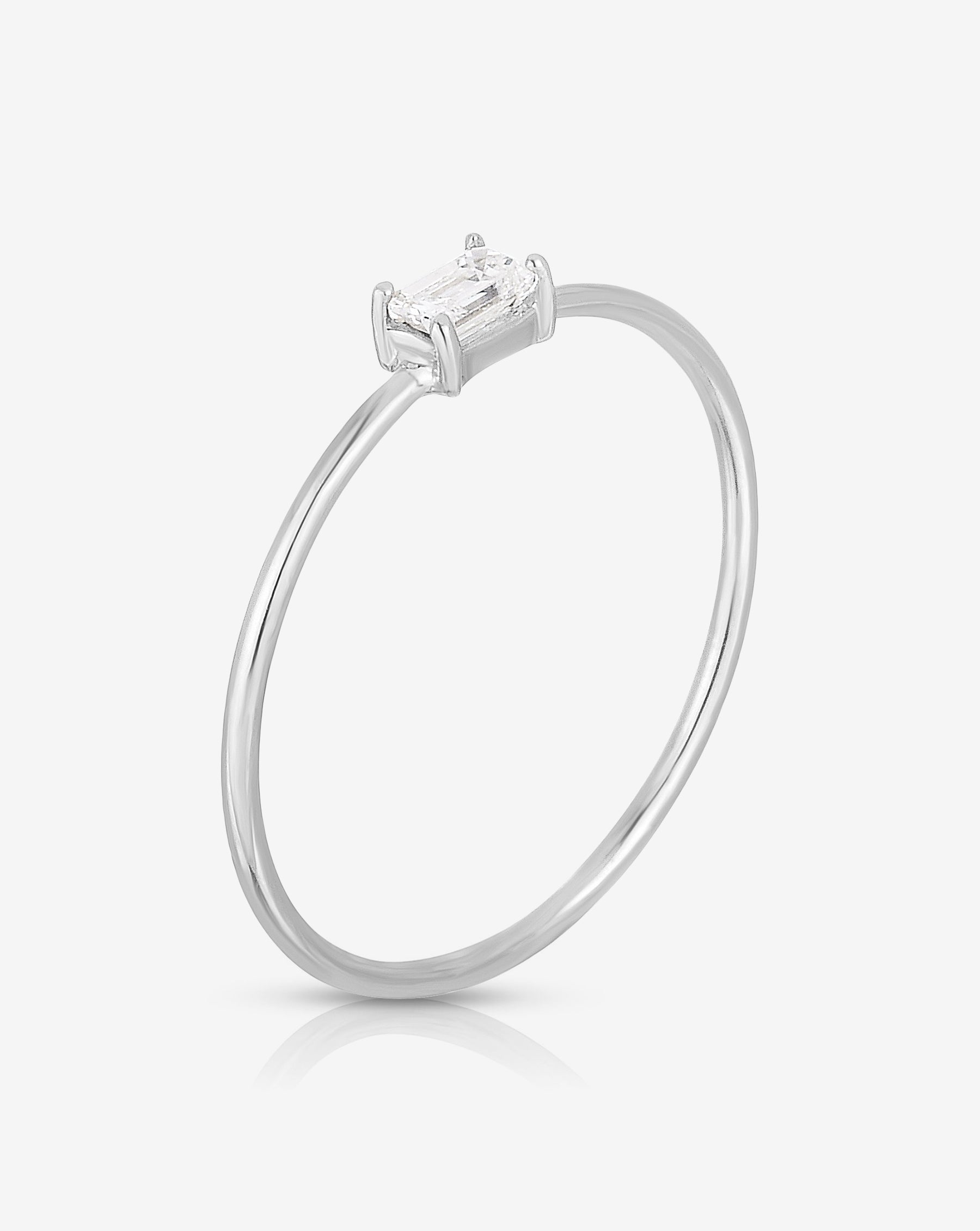 Ring Concierge Rings Single Emerald Diamond Ring 14k White Gold