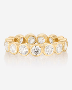 Ring Concierge Wedding Bands 14k Yellow Gold / 3 Round Bezel Eternity Band