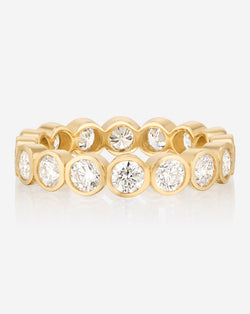 Ring Concierge Wedding Bands 14k Yellow Gold / 3 Round Bezel Eternity Band