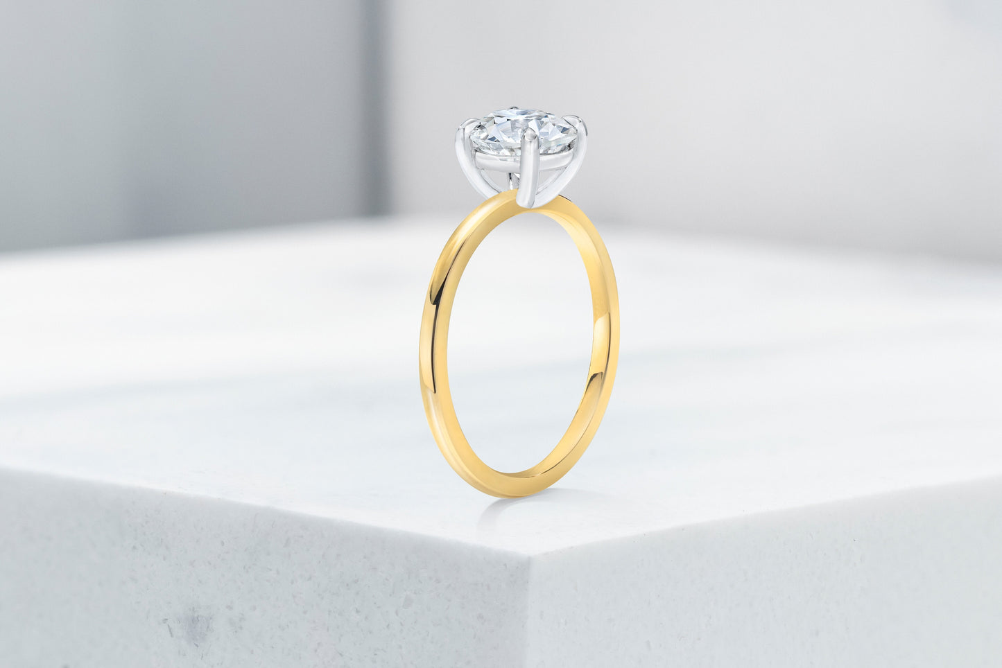 Vow Vow Engagement Rings Antique-Style Round / 14K Yellow Gold + Platinum Prongs / Original Design Madison 33281474527320