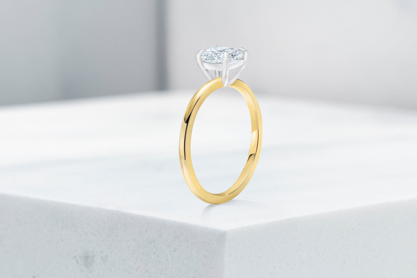 Vow Vow Engagement Rings Cushion / 14K Yellow Gold + Platinum Prongs / Original Design Madison. 33281473740888