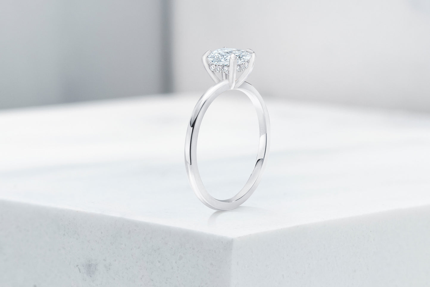 Vow Vow Engagement Rings Cushion / Platinum / Hidden Halo Madison. 33281473904728