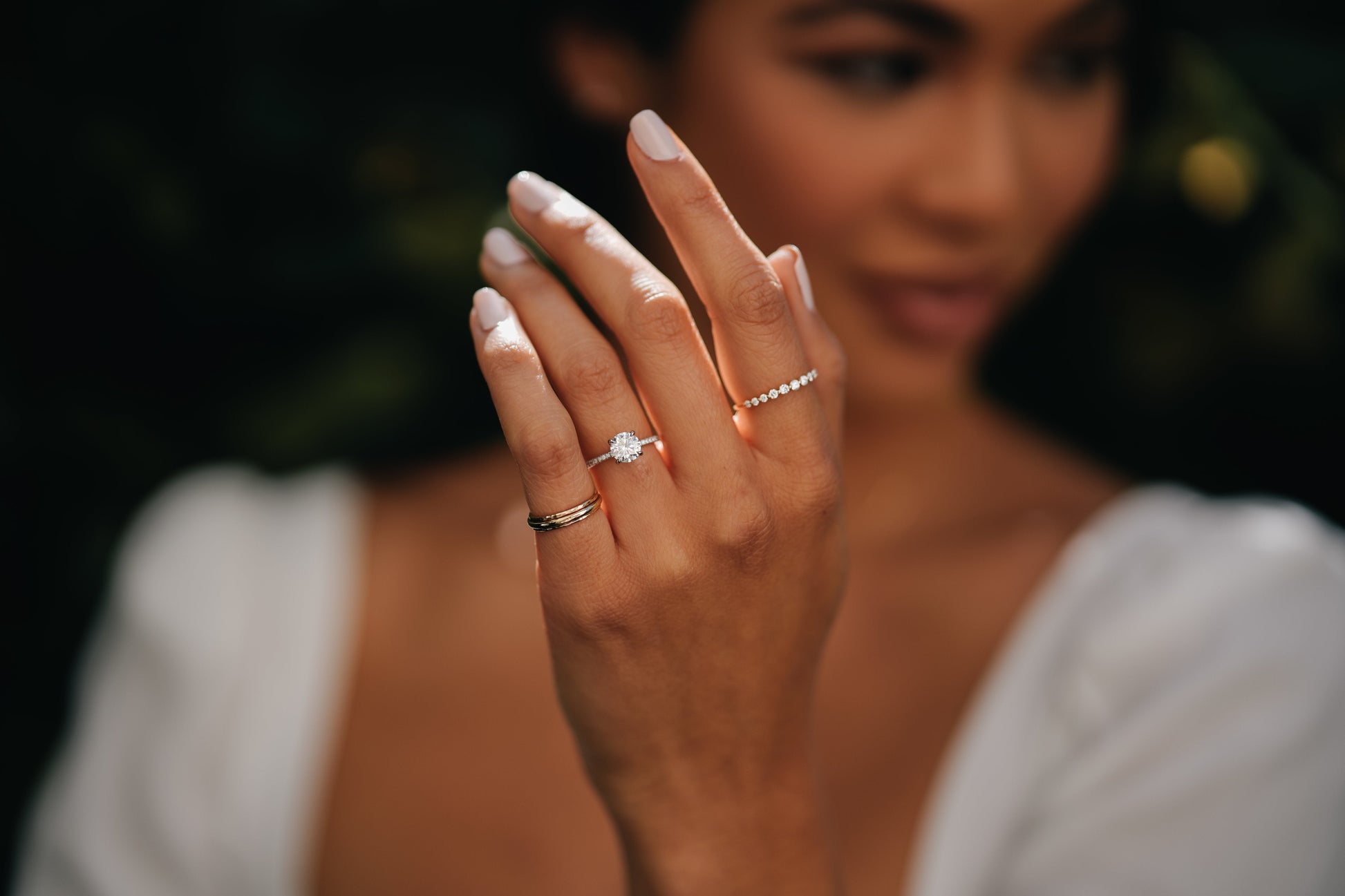 Lexington VOW by Ring Concierge round micropave engagement ring in platinum. 33281433337944