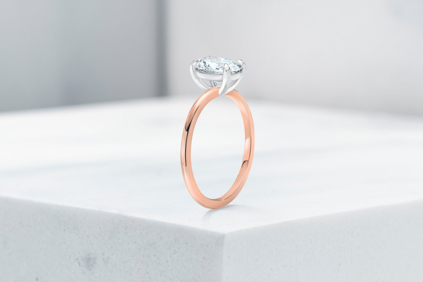 Vow Vow Engagement Rings Oval / 14K Rose Gold + Platinum Prongs / Original Design Madison. 33281473609816