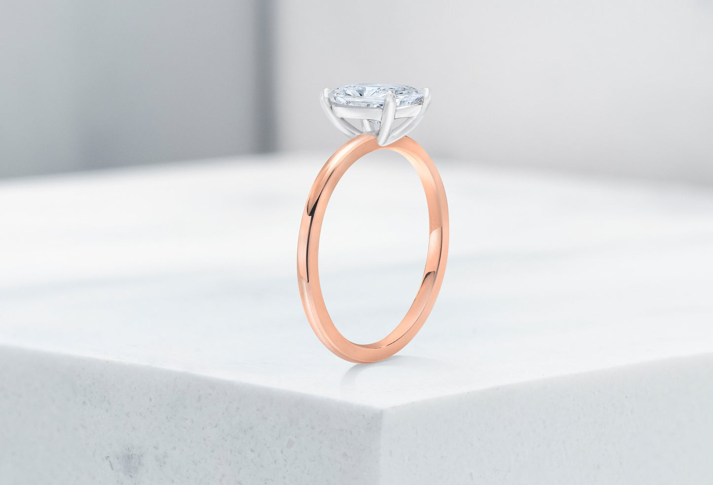 Vow Vow Engagement Rings Radiant / 14K Rose Gold + Platinum Prongs / Original Design Madison. 33281474199640
