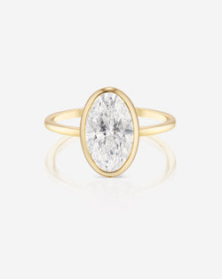 2.50 Oval in the Whisper Thin® Bezel Natural Diamond Ring 14K Yellow Gold
