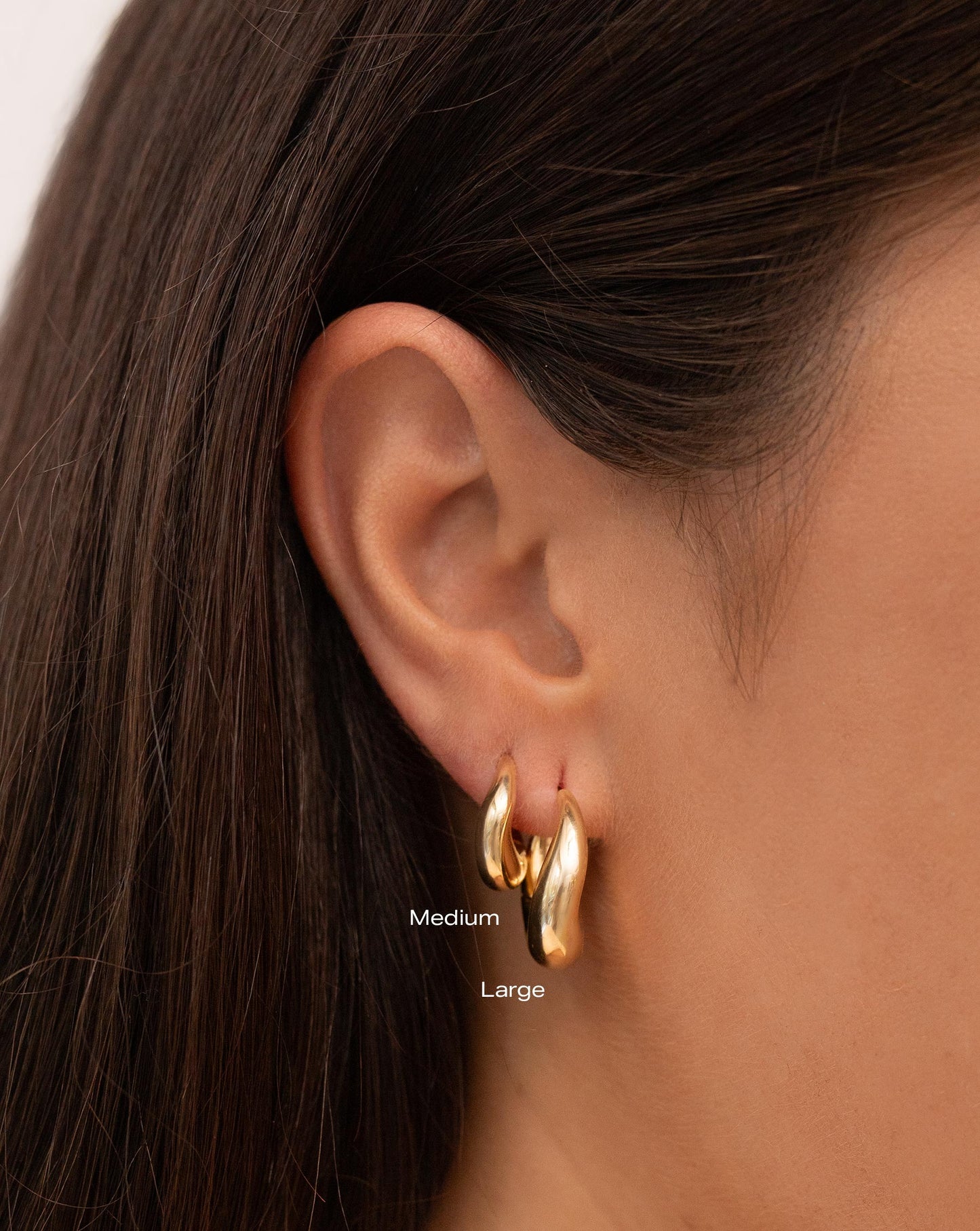 Ring Concierge Movement Cloud Hoops 14k Yellow Gold Size Medium and Large