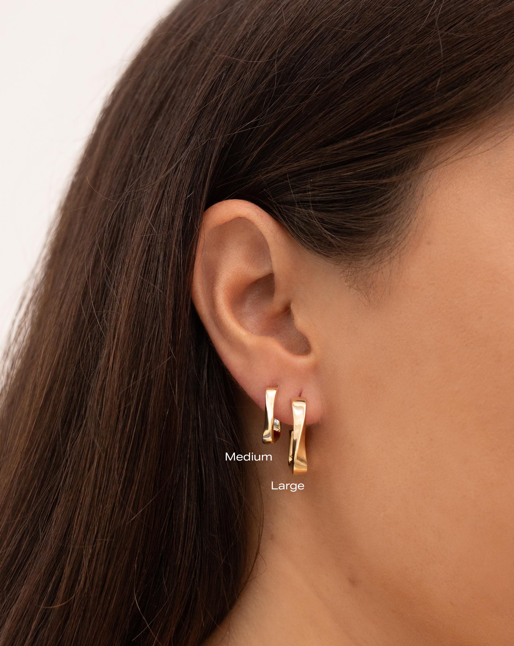 Ring Concierge Movement Geometric Hoops 14k Yellow Gold Size Medium and Large