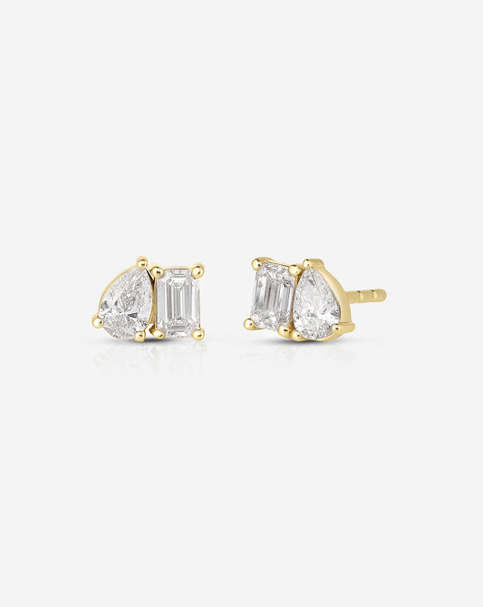Ring Concierge Toi et Moi Diamond Studs 14k Yellow Gold