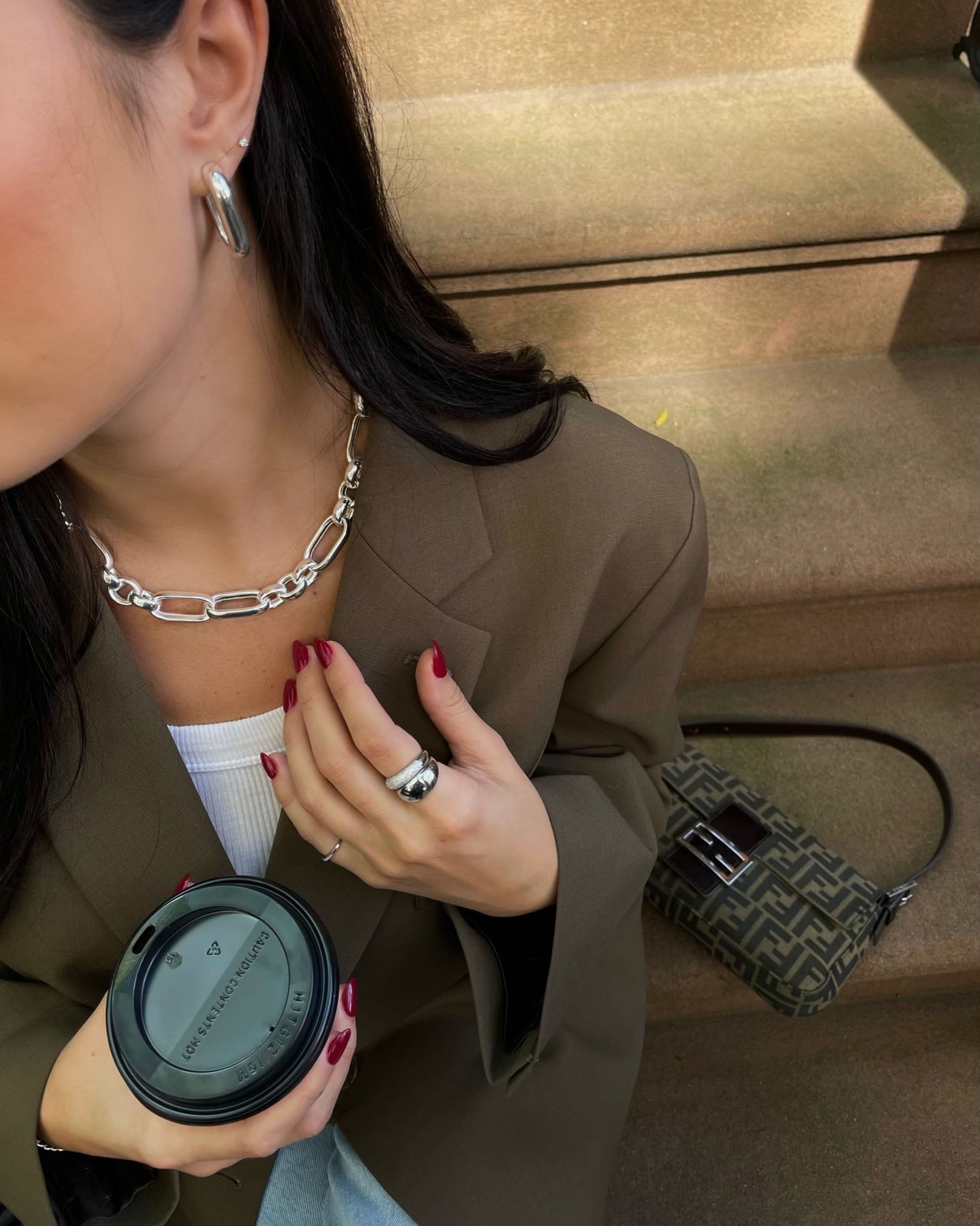 Statement Sterling - Mixed Link Chain Necklace Sterling Silver