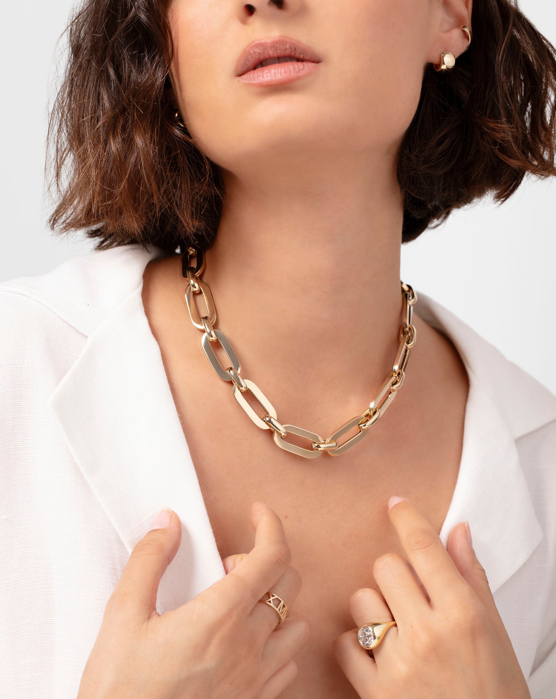 Ring Concierge Bold Gold Link Chain Necklace 14k Yellow Gold