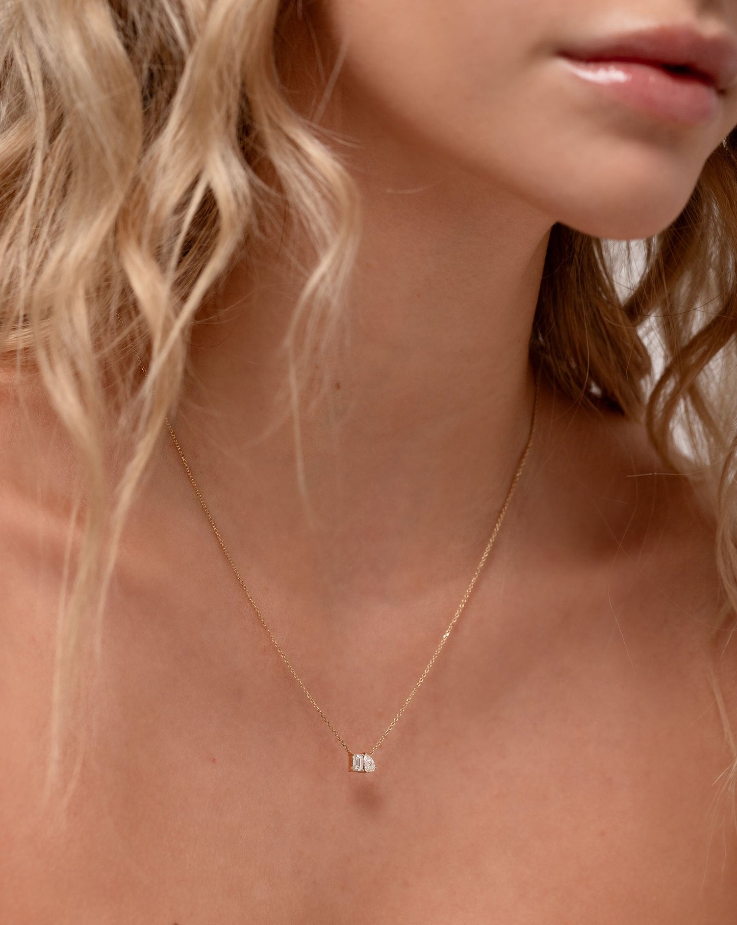 Ring Concierge Toi et Moi Diamond Pendant 14k Yellow Gold