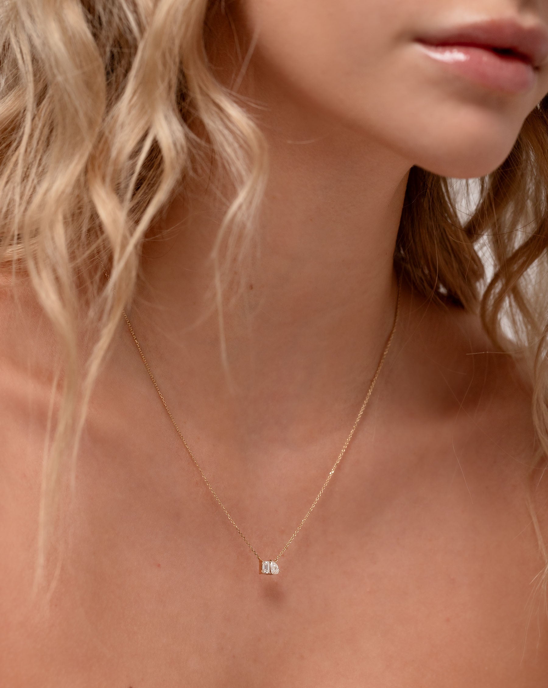 Ring Concierge Toi et Moi Diamond Pendant 14k Yellow Gold