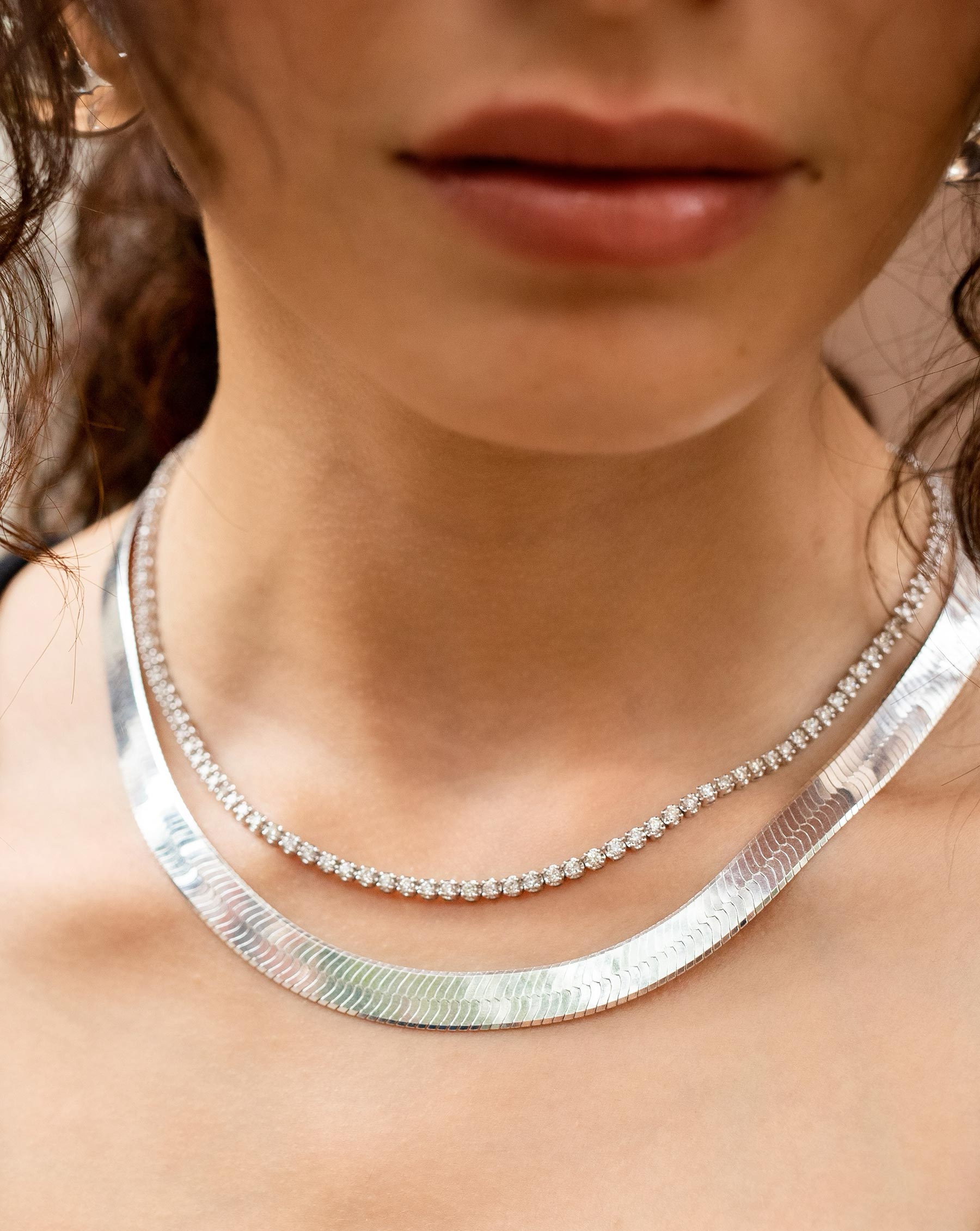 Statement Sterling - Jumbo Herringbone Necklace Sterling Silver