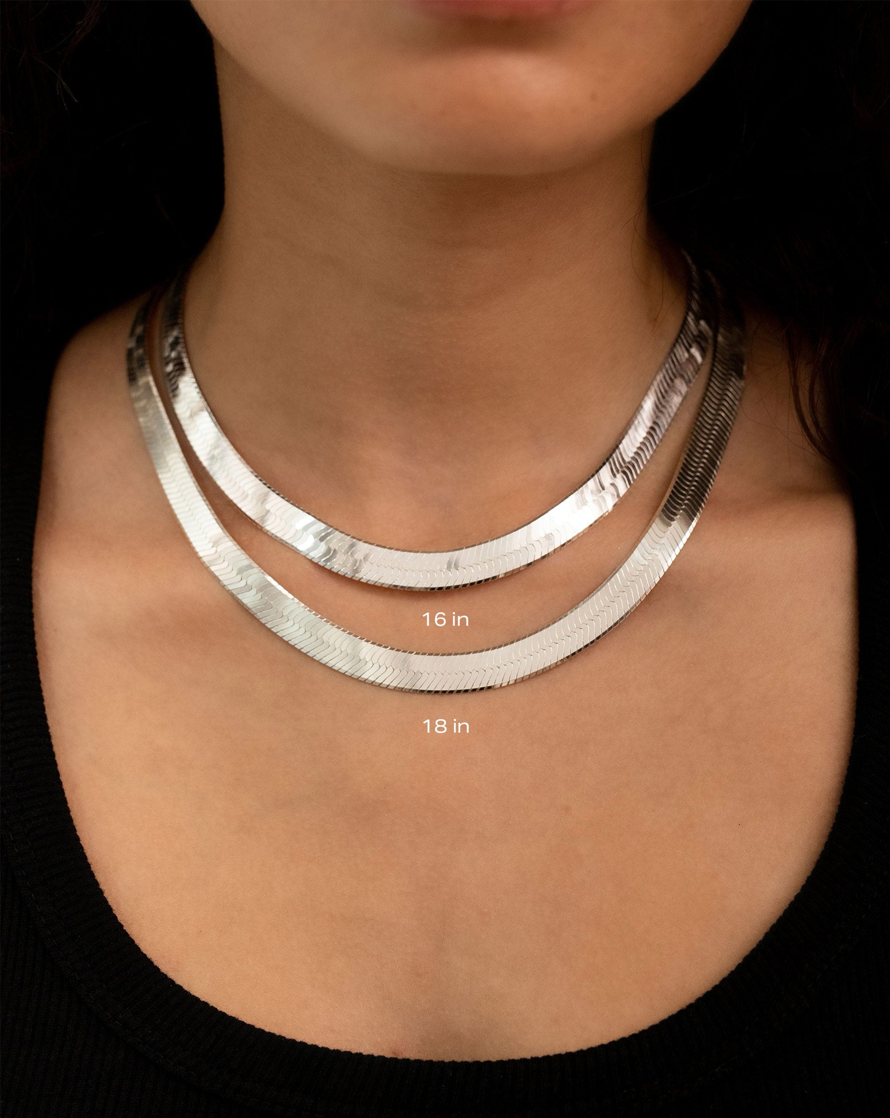 Statement Sterling - Jumbo Herringbone Necklace Sterling Silver
