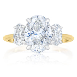 Bridal Engagement Rings Whisper Thin 3 Stone Oval Engagement Ring