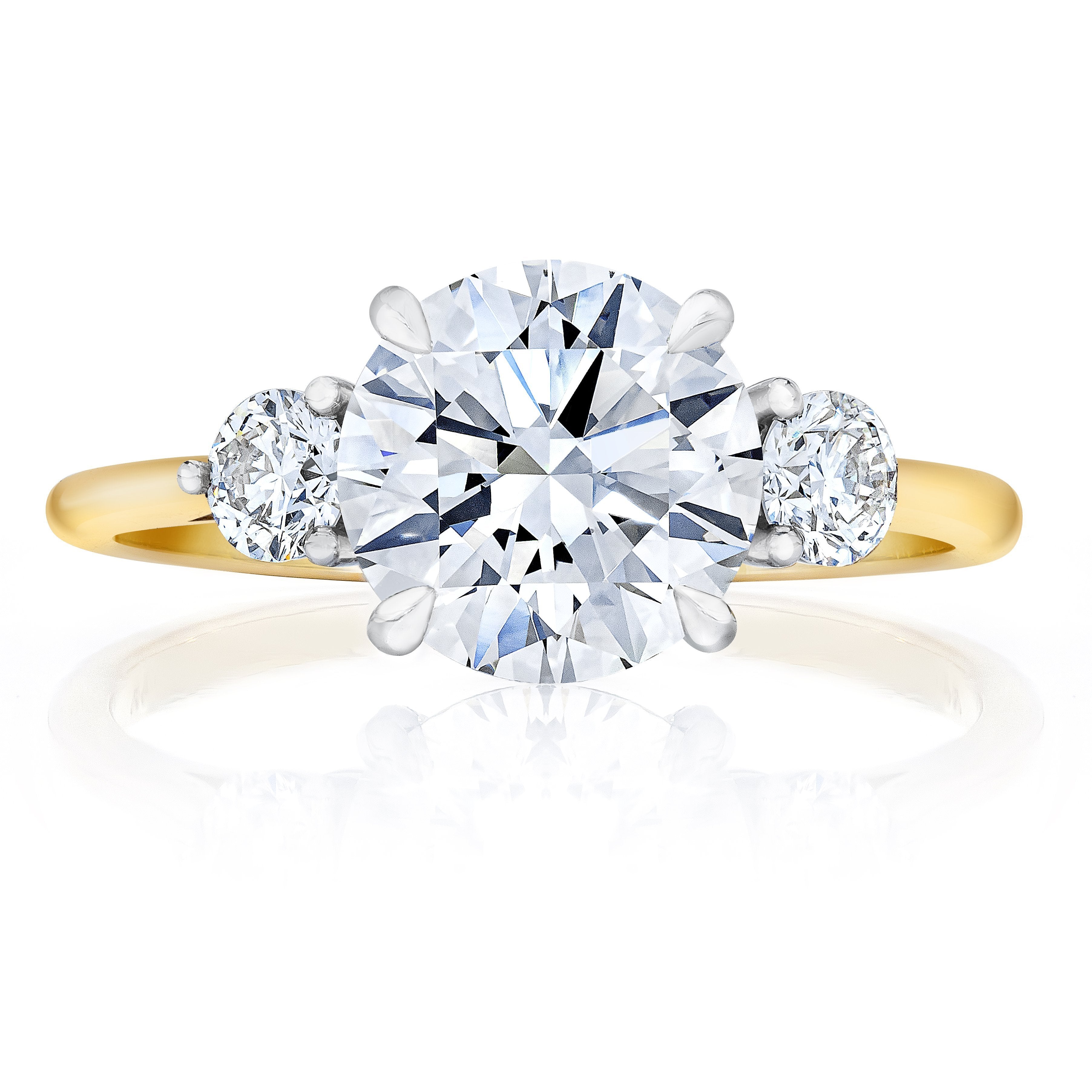 Bridal Engagement Rings Whisper Thin 3 Stone Cushion Engagement Ring