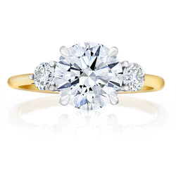 Bridal Engagement Rings Whisper Thin 3 Stone Round Engagement Ring