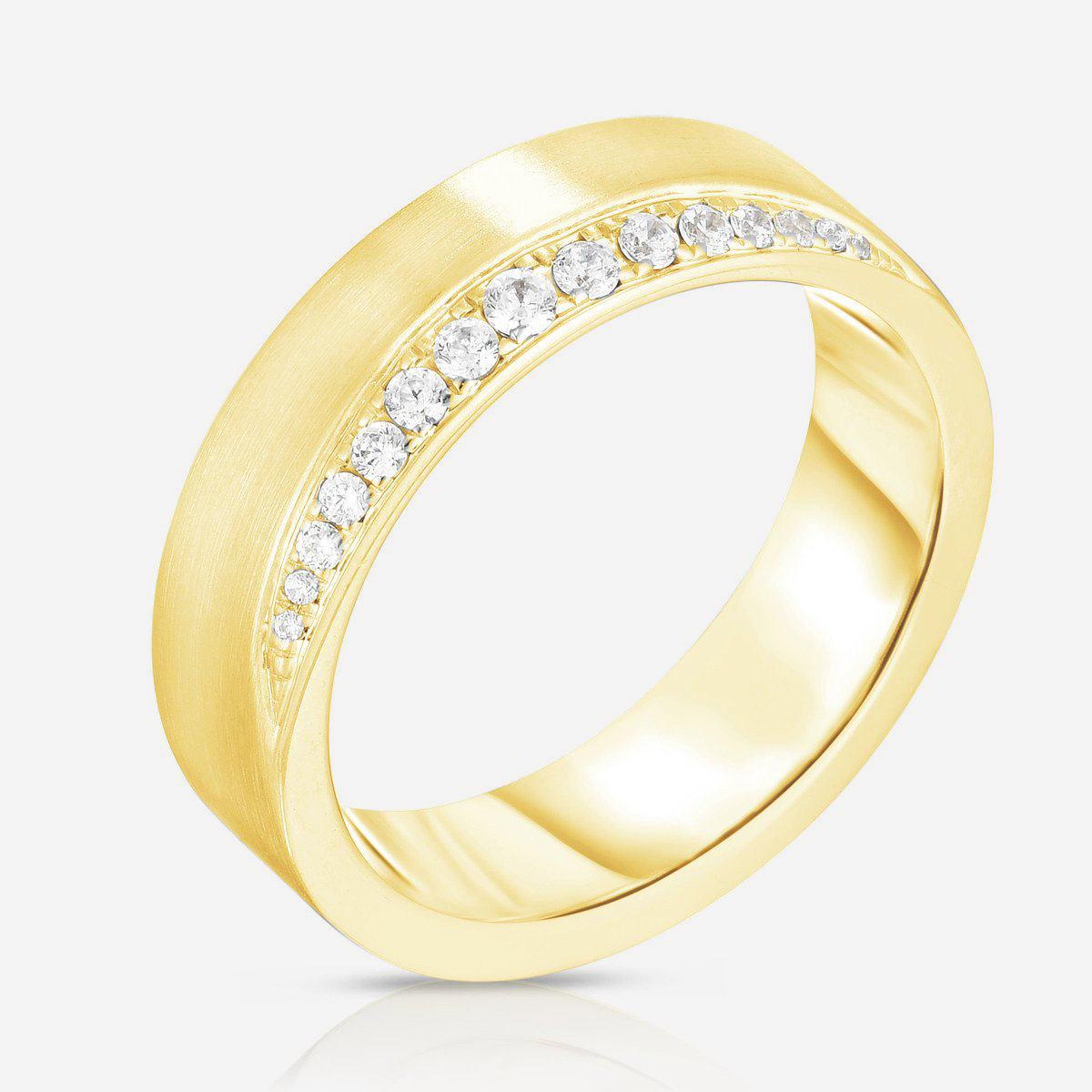 Bridal Mens Rings 14k Yellow Gold Test  Diamond Edge Wedding Band for men
