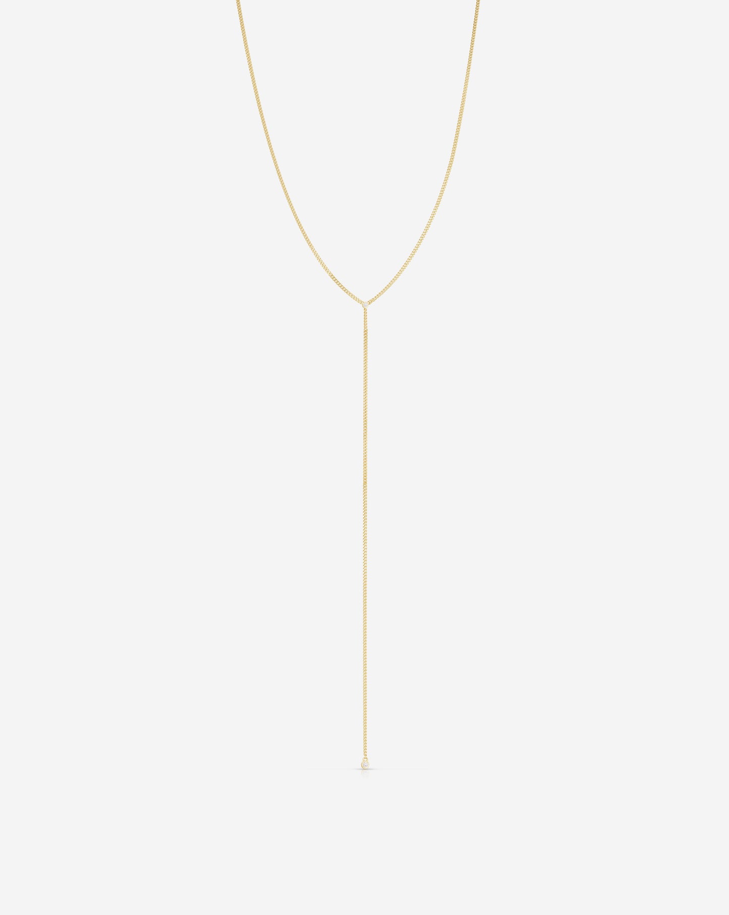 Diamond Cut Curb Chain Lariat