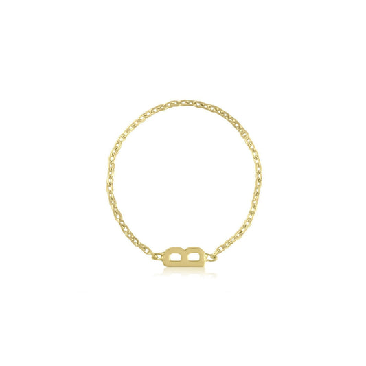 Mini Mini Letter Chain Ring by Kelly Bello - Ring Concierge