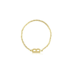 Mini Mini Letter Chain Ring by Kelly Bello - Ring Concierge