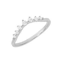 Liven Rings Yellow Gold / 3 Seven Stone Curve Band