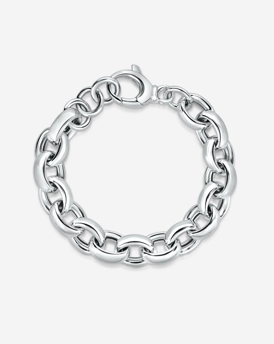 Ring Concierge Bracelets Sterling Silver Statement-Sterling Round Link Chain Bracelet