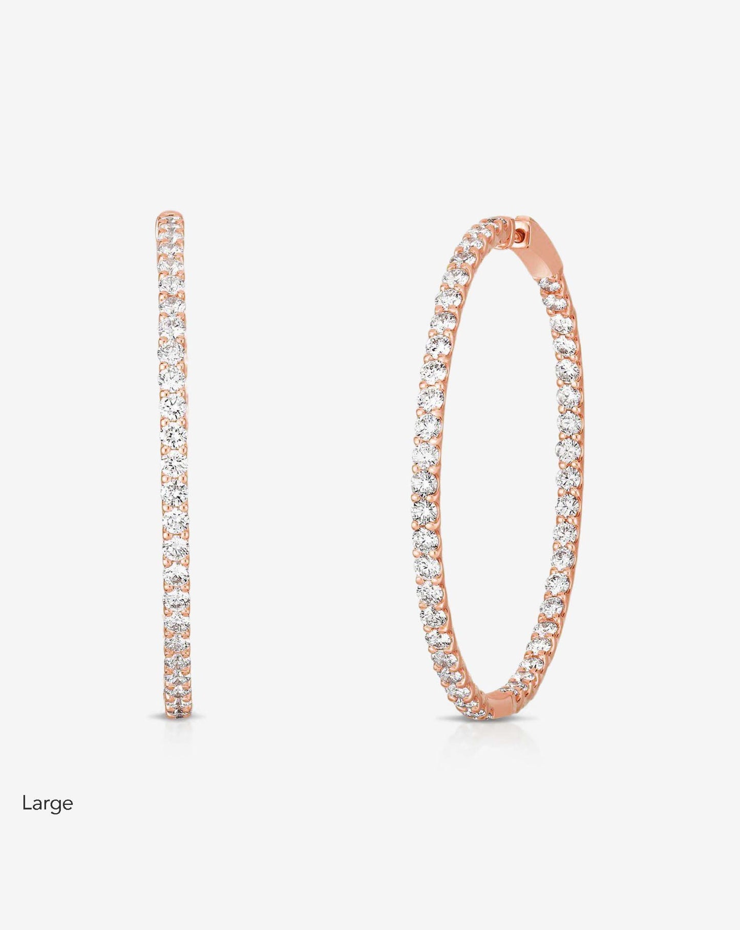 Ring Concierge Earrings 14k Rose Gold / Large | 4 carats Diamond Eternity Hoops