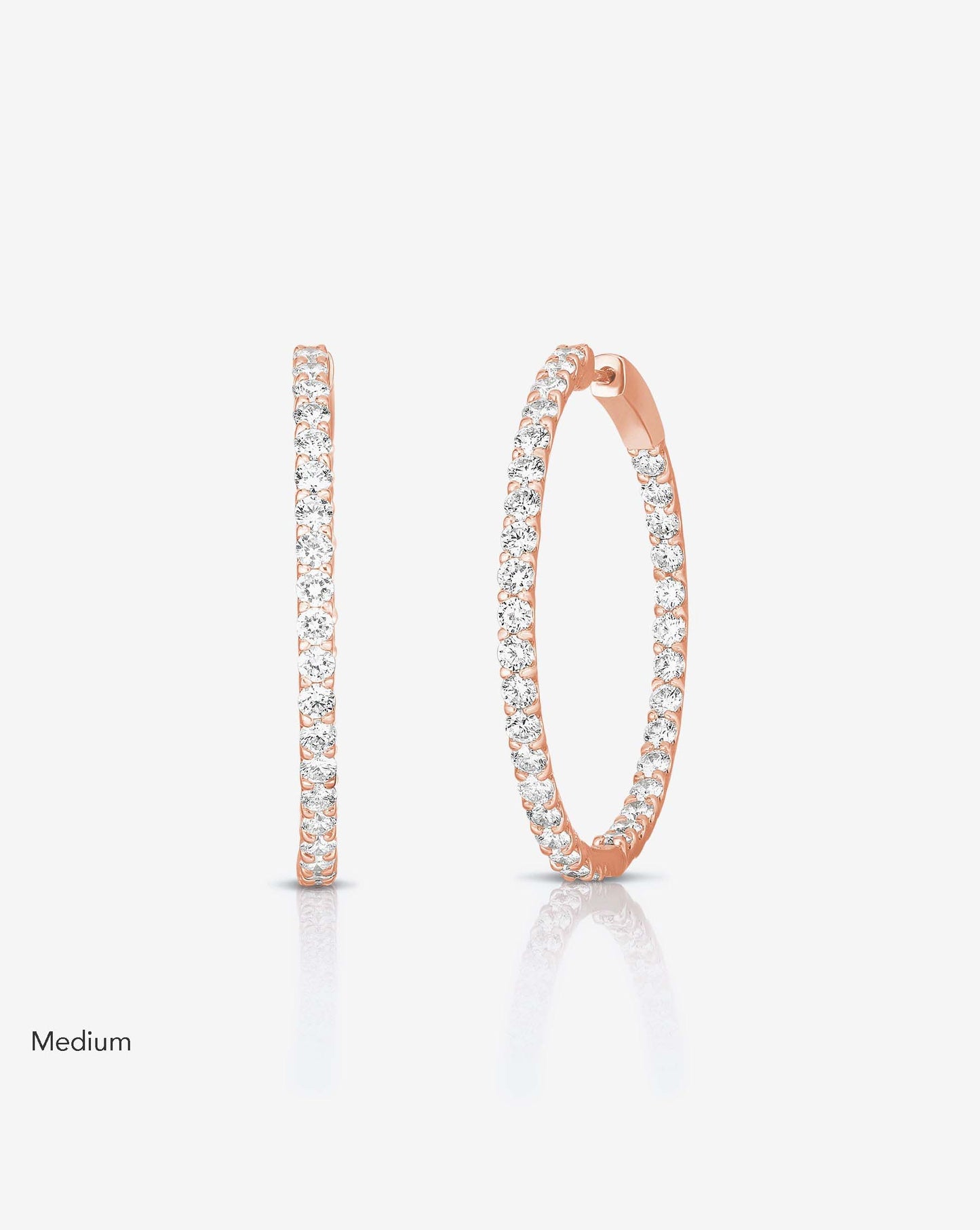 Ring Concierge Earrings 14k Rose Gold / Medium | 3 carats Diamond Eternity Hoops