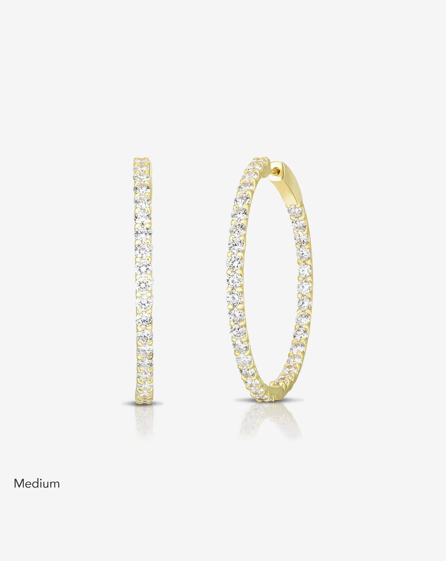 Ring Concierge Earrings 14k Yellow Gold / Medium | 3 carats Diamond Eternity Hoops