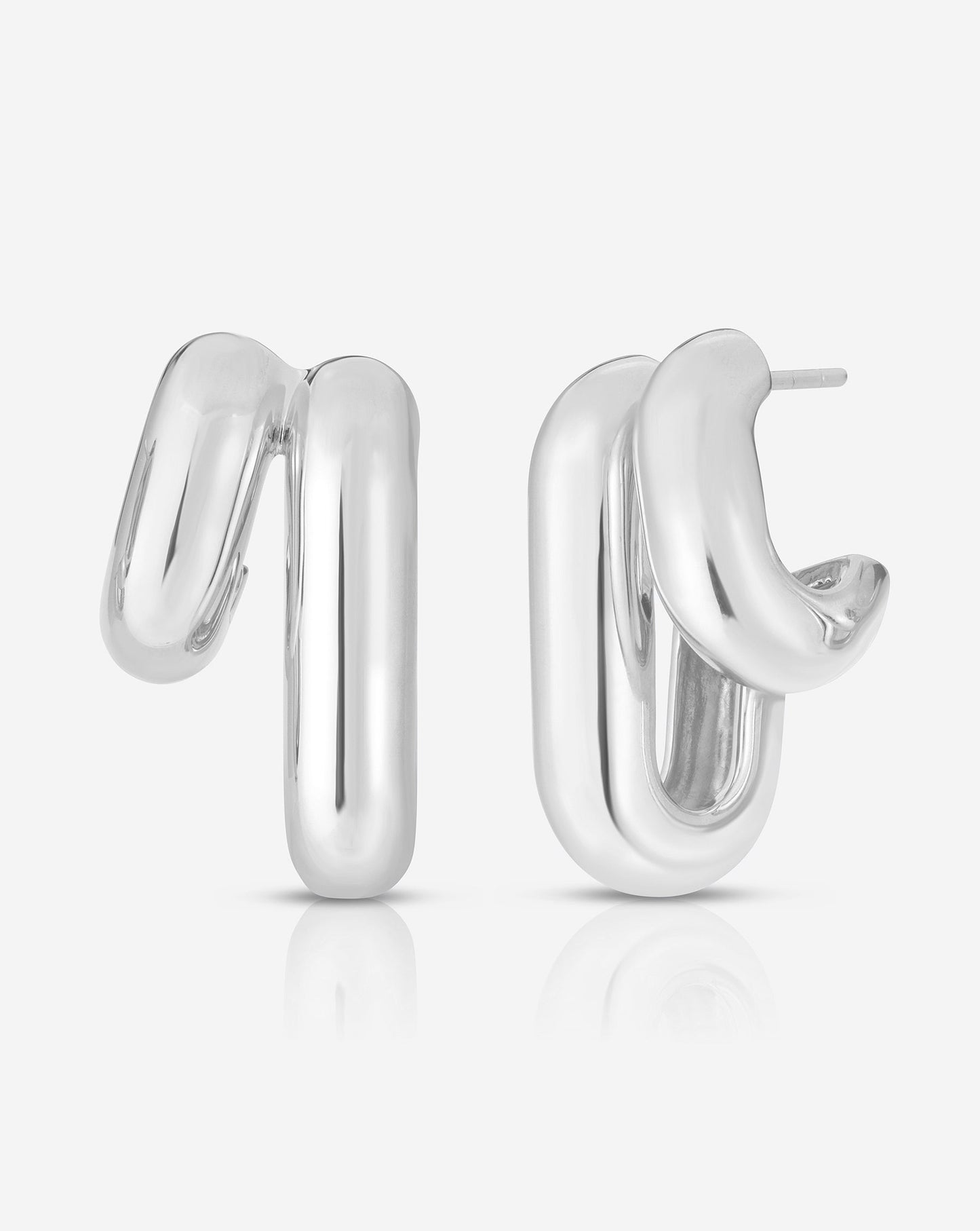 Ring Concierge Earrings Bold Double Row Cloud Hoops