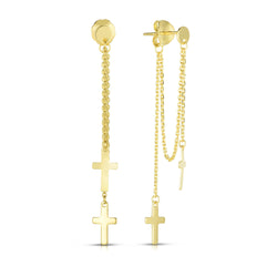 Ring Concierge Earrings Cross Duo Front to Back Studs