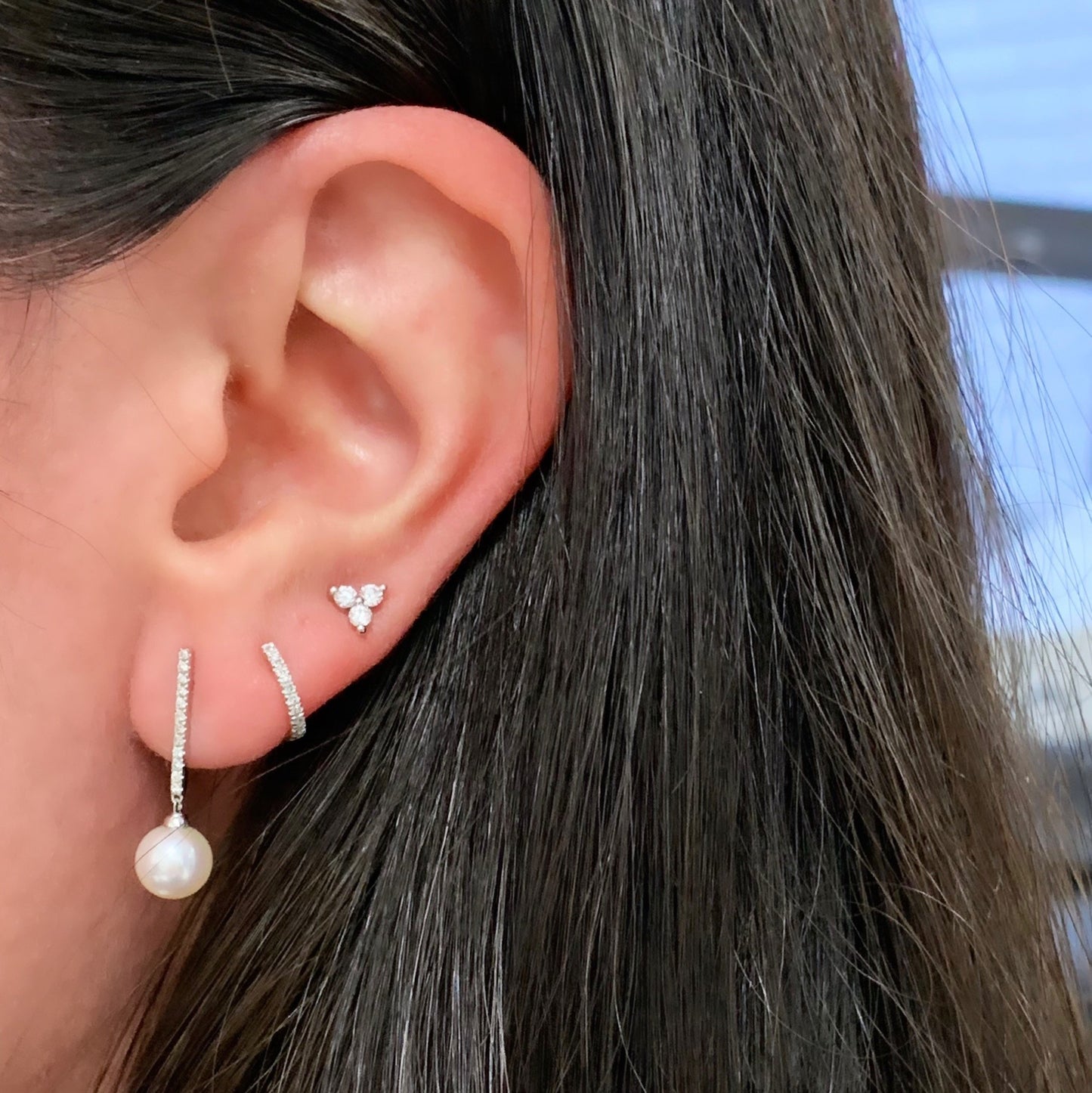 Diamond and Pearl Drop Earrings - Ring Concierge