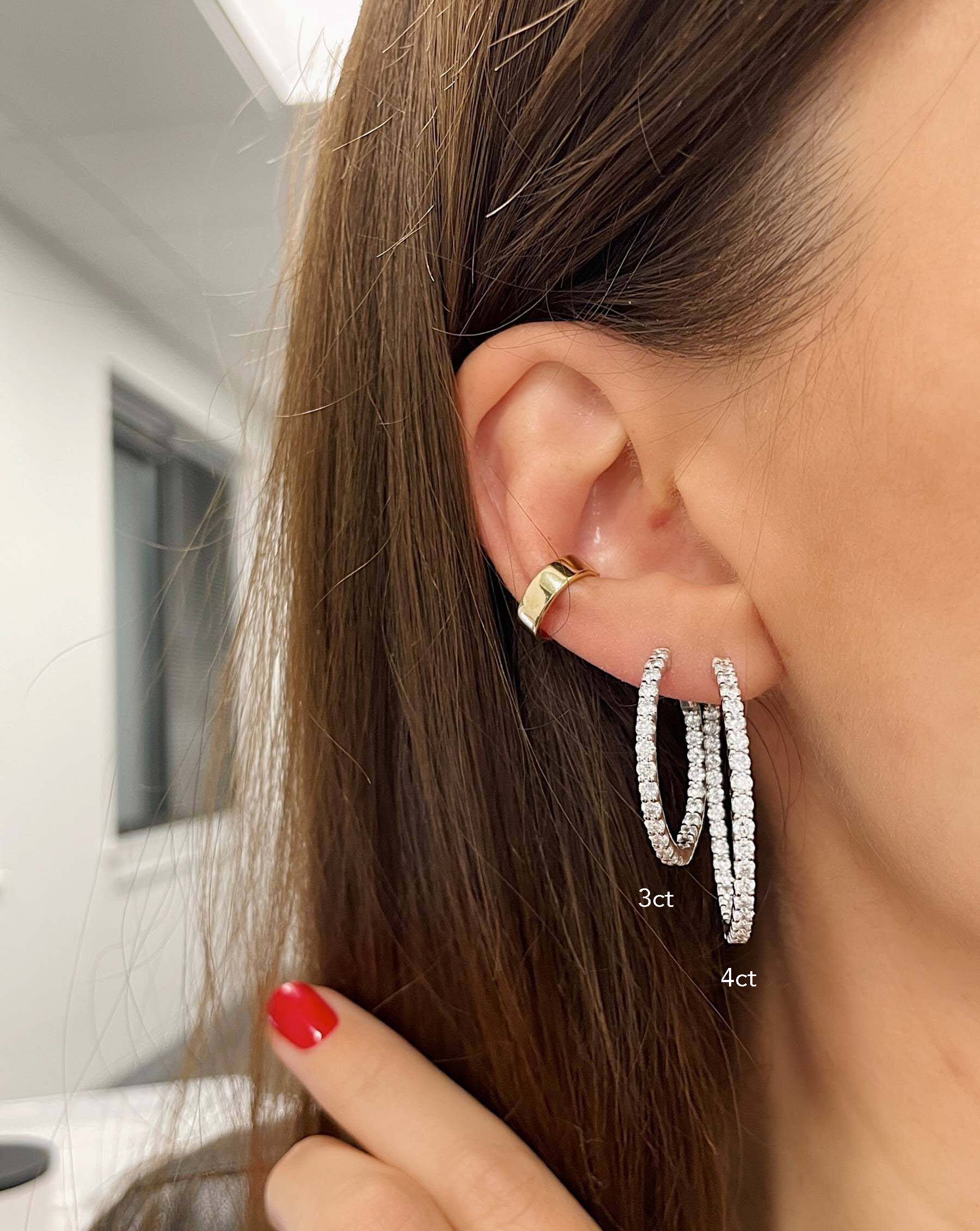 Ring Concierge Earrings Diamond Eternity Hoops