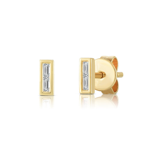 Baguette Bezel Studs - Ring Concierge