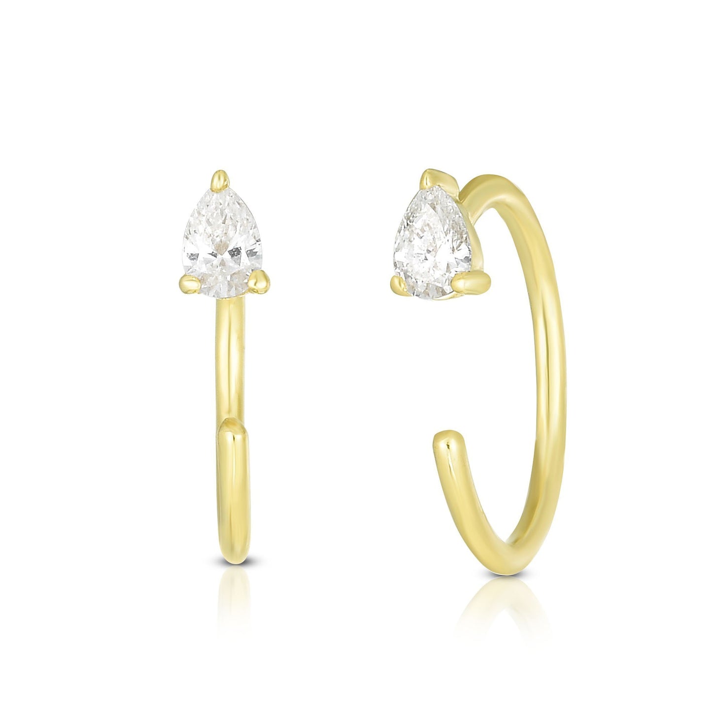 Ring Concierge Earrings Pear Droplet Hoop