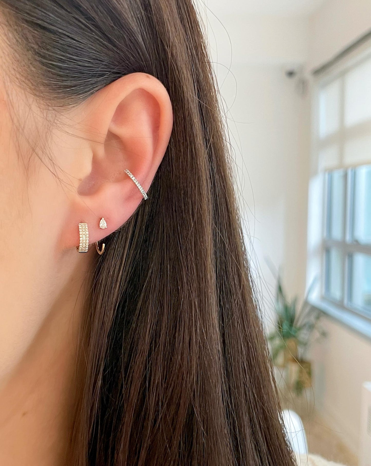 Ring Concierge Earrings Pear Droplet Huggies